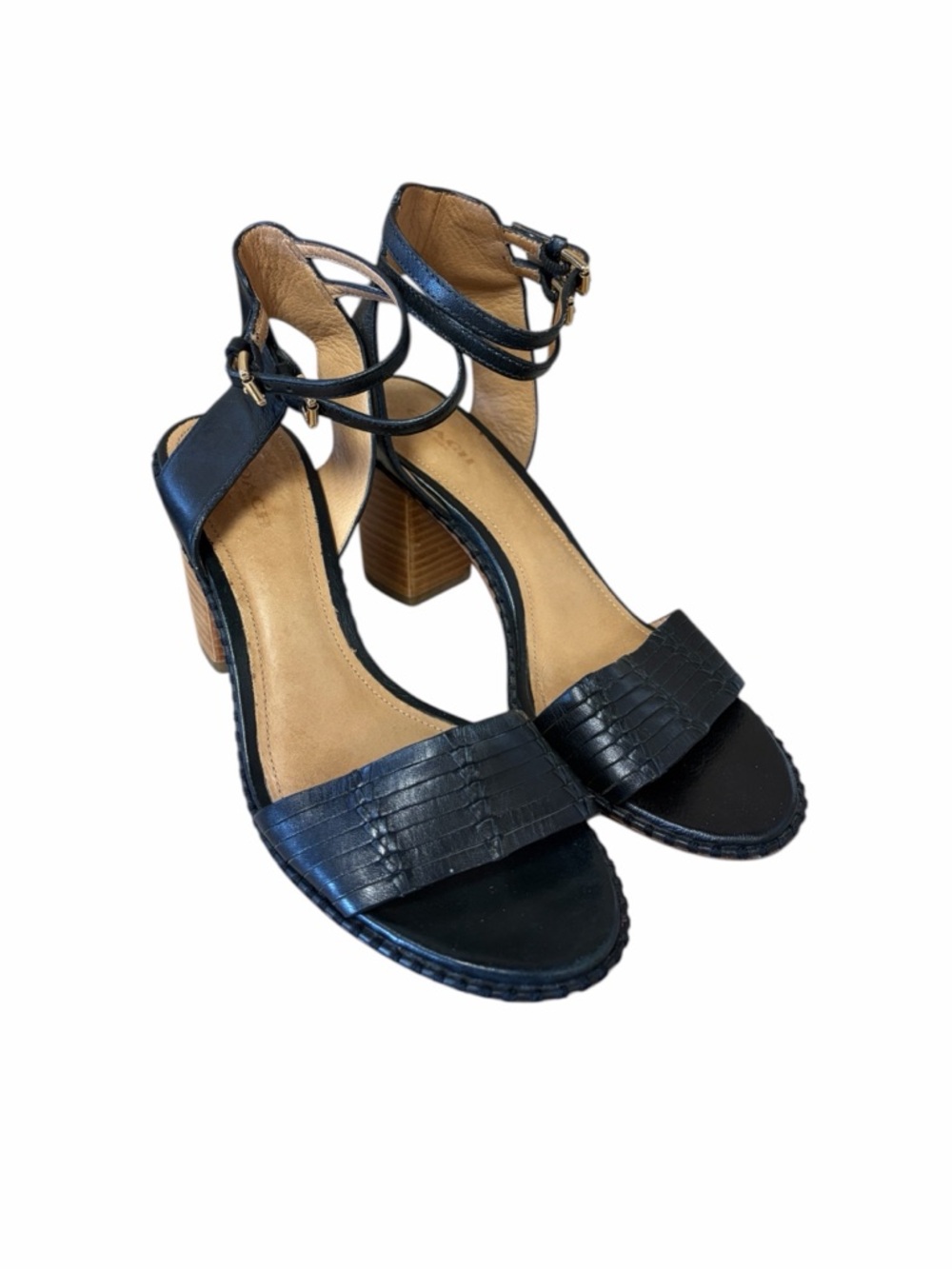 Coach Double Ankle-Strap Stacked Block Heel Sandals - 7